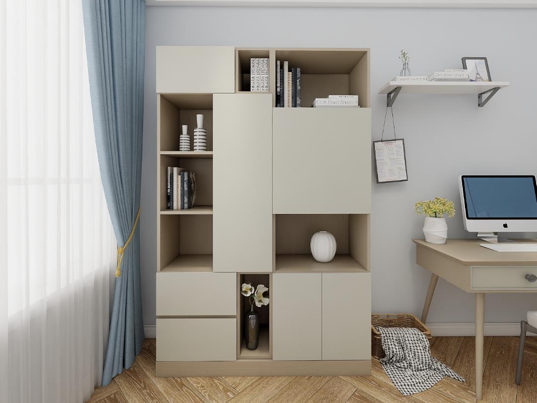 奢華書櫃-寬130公分多格收納