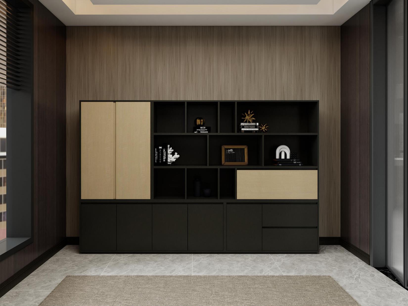 現代簡約多格收納辦公櫃