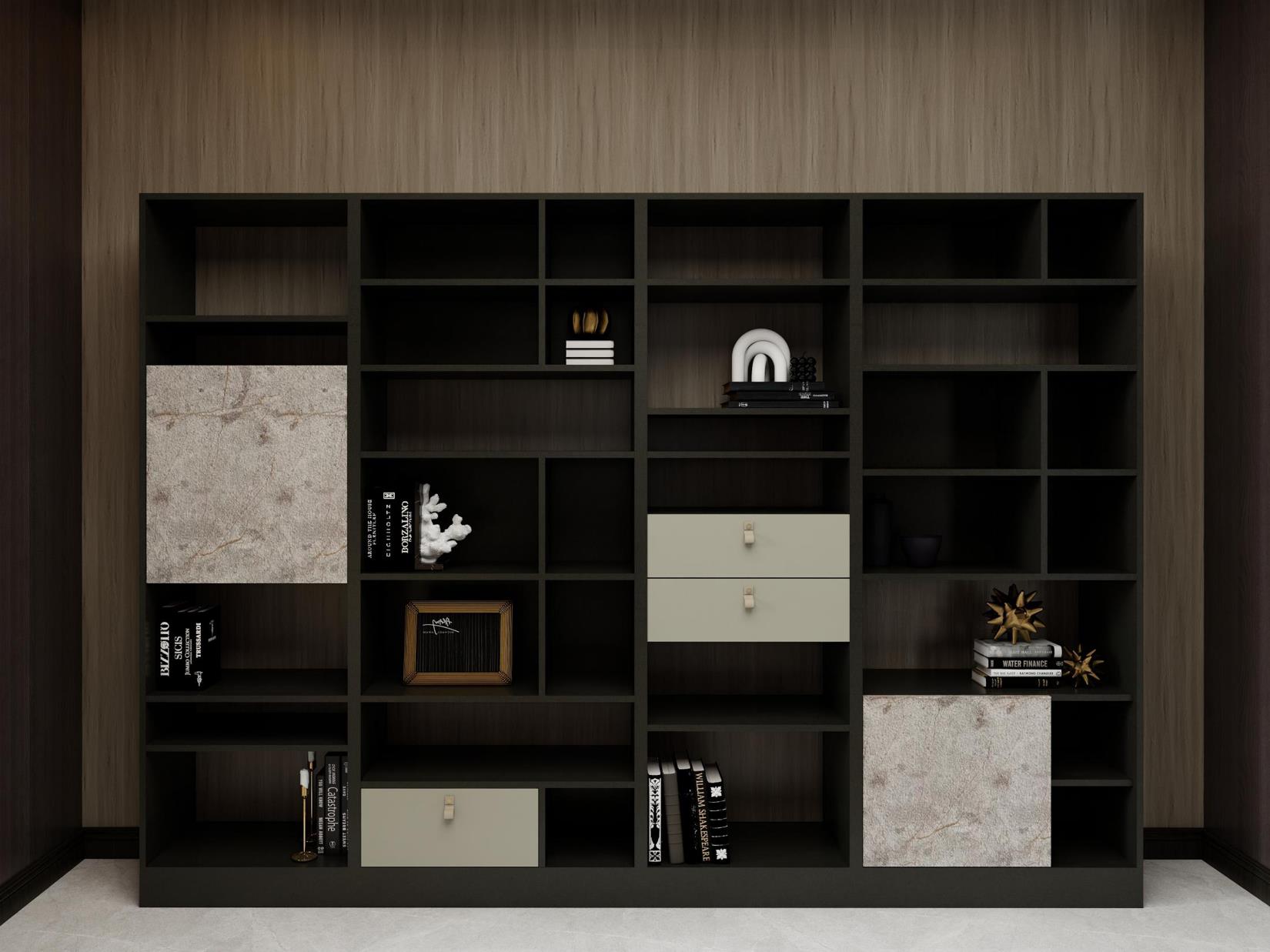 現代簡約多層收納展示櫃組