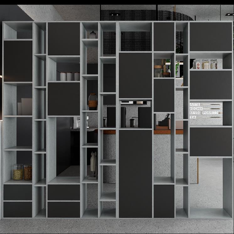 意式極簡創意多格門辦公隔斷櫃