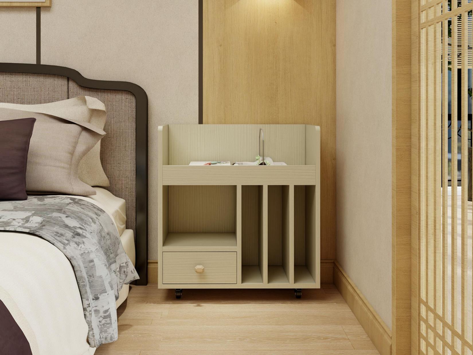 日式多格單抽小型收納邊櫃-可移動B款