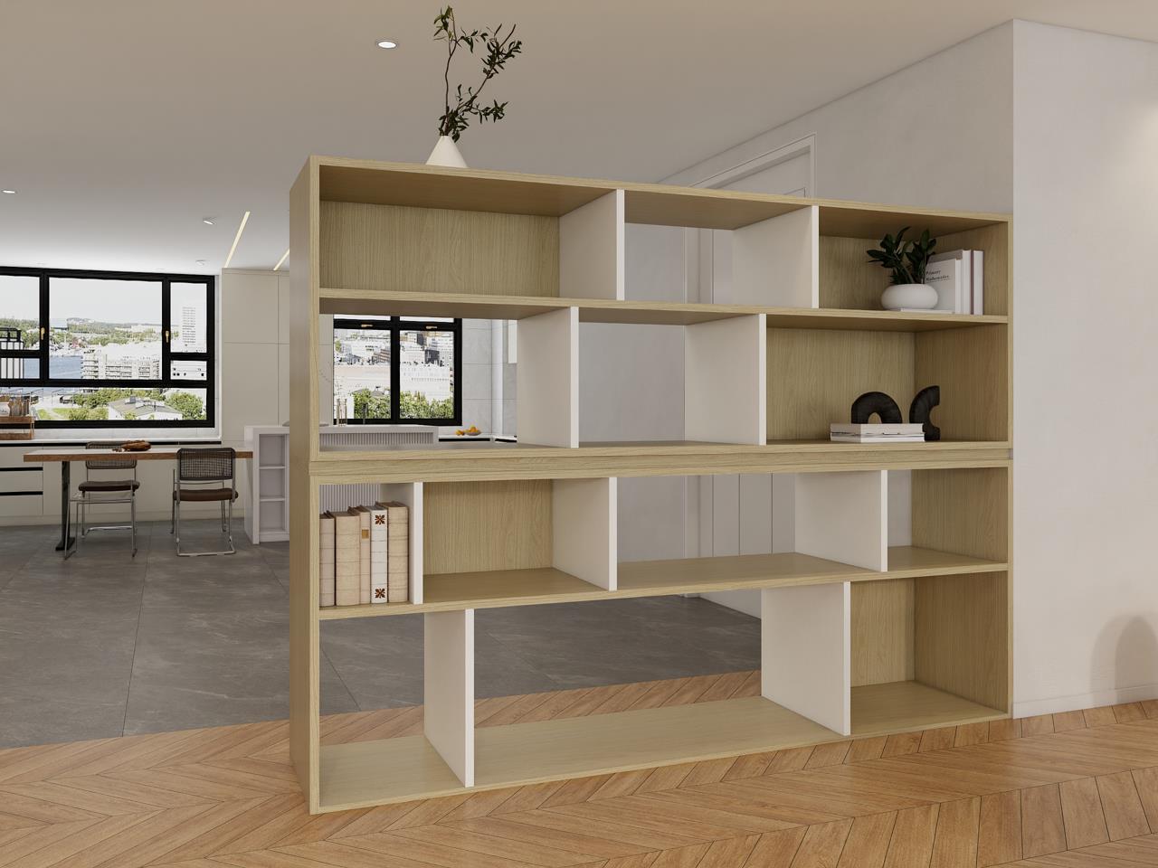 現代極簡幾何辦公隔斷展示櫃