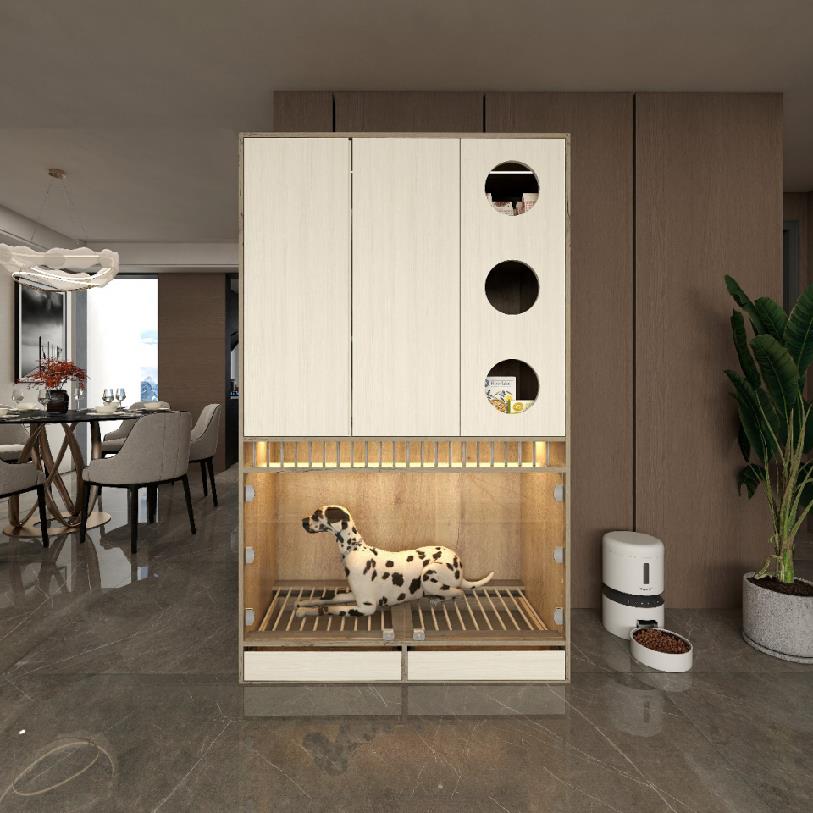 三門大型犬展示收納櫃（不含玻璃及配件）