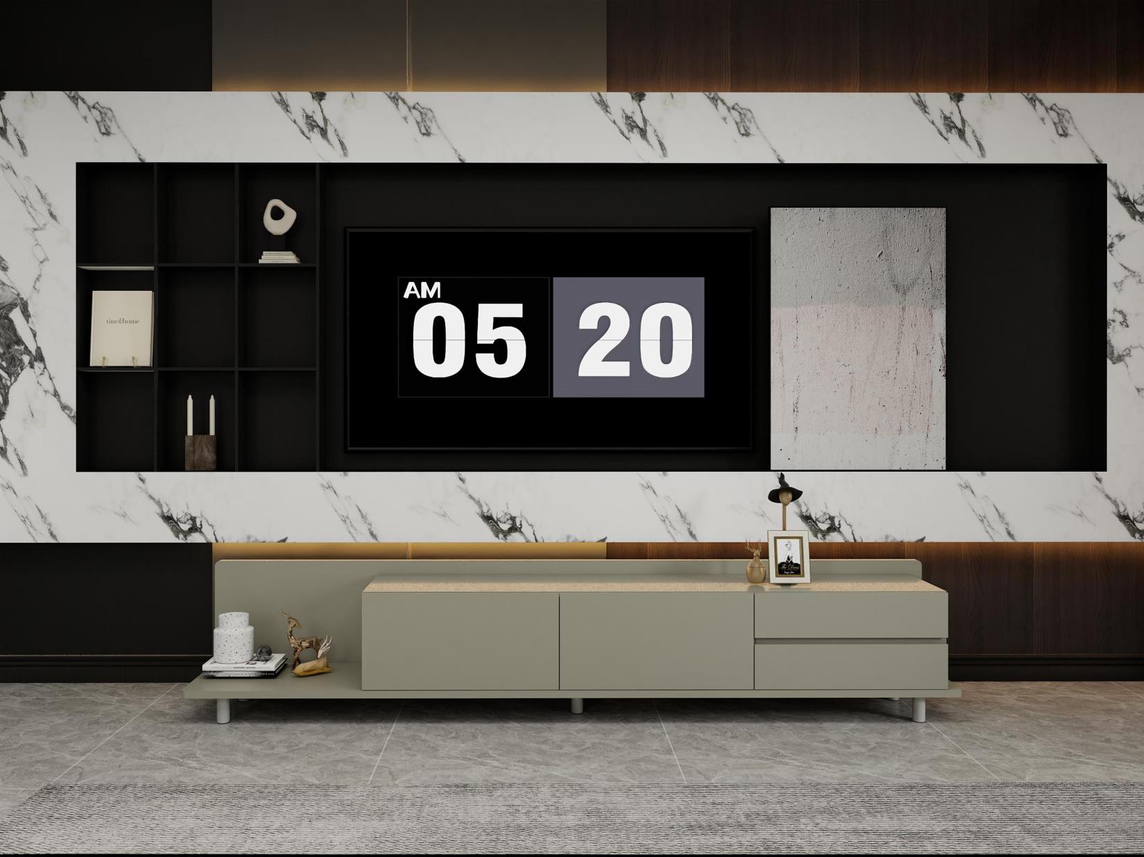 意式極簡四抽電視櫃