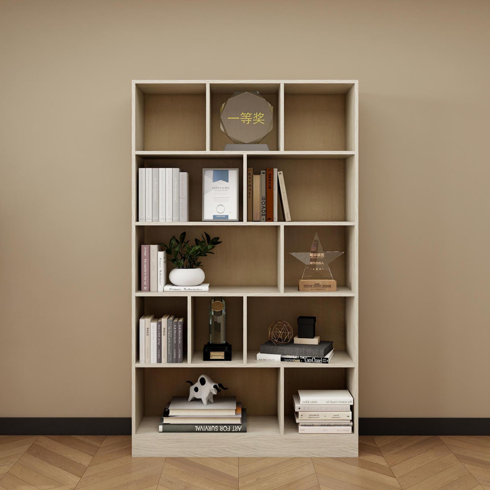 北歐風多格跳色展示書櫃-B款