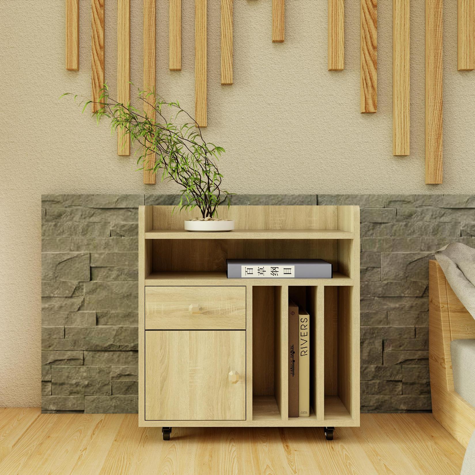 日式多格單抽小型收納邊櫃-可移動A款