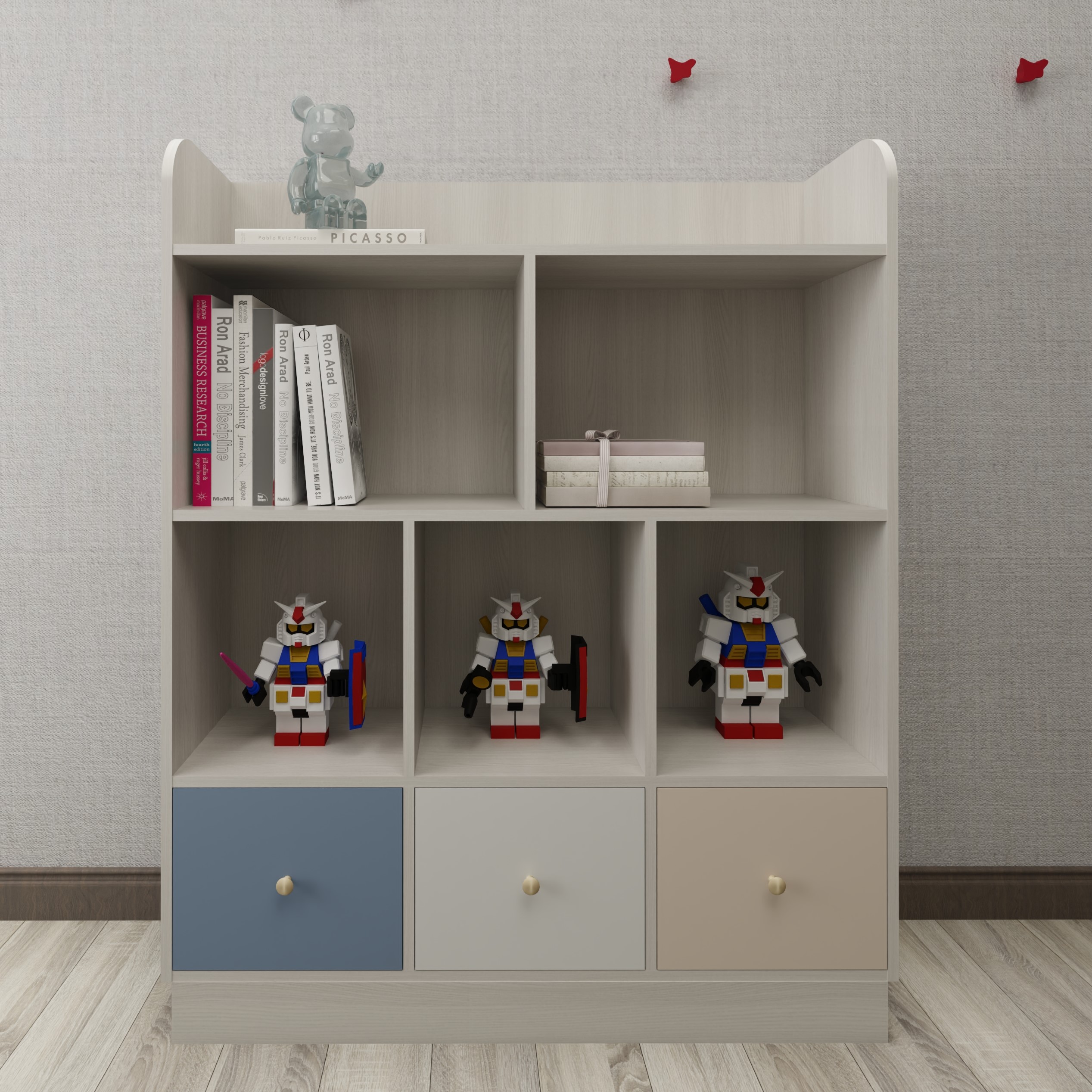 兒童抽屜櫃-三抽屜跳色設計