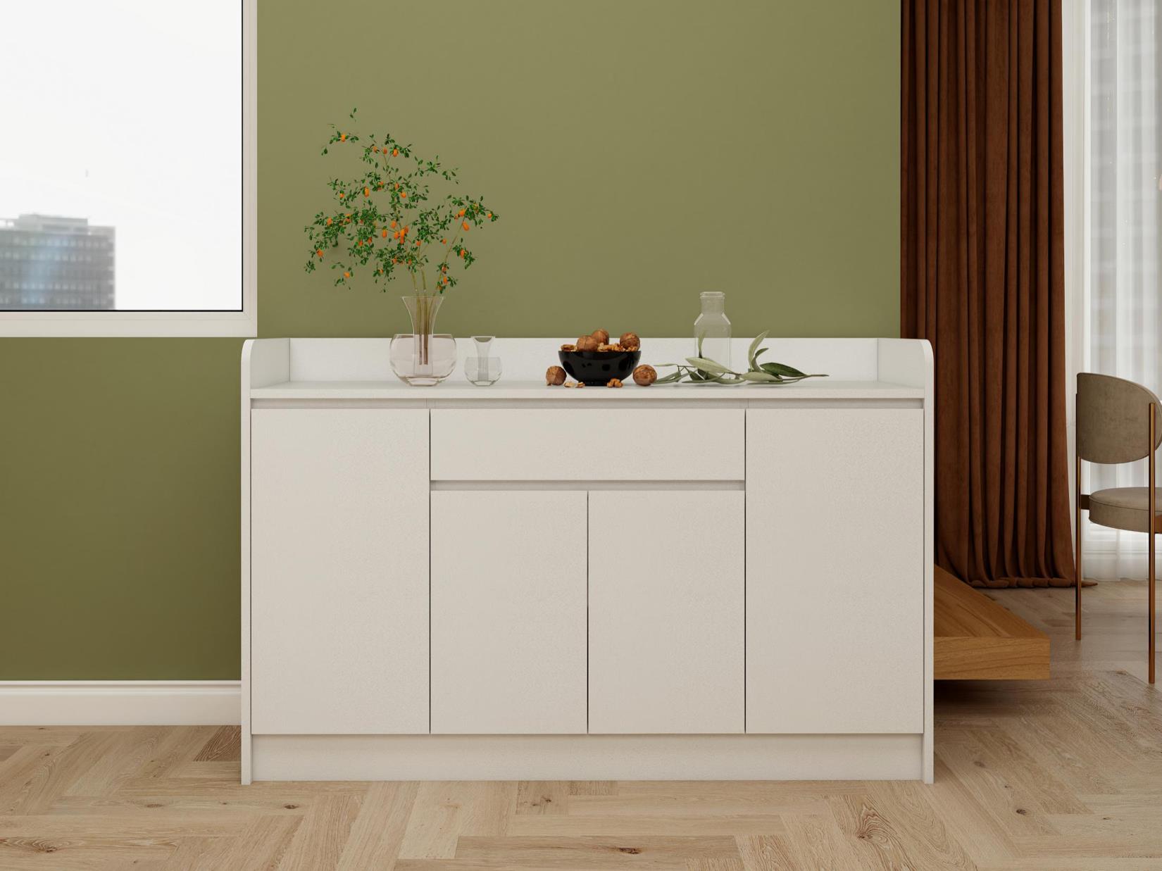 中古風奶油小型餐邊櫃