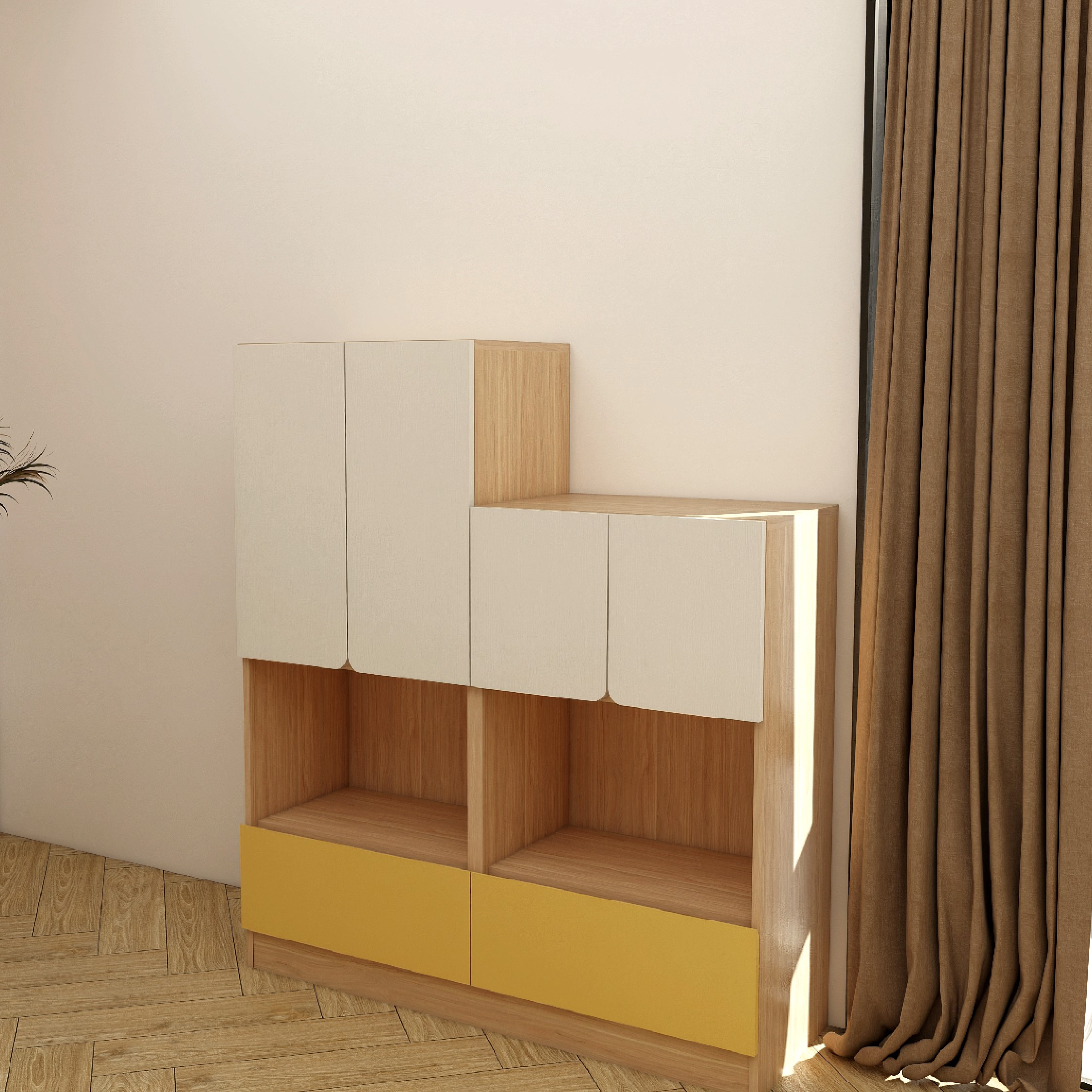 兒童書櫃-弧角書櫃B型