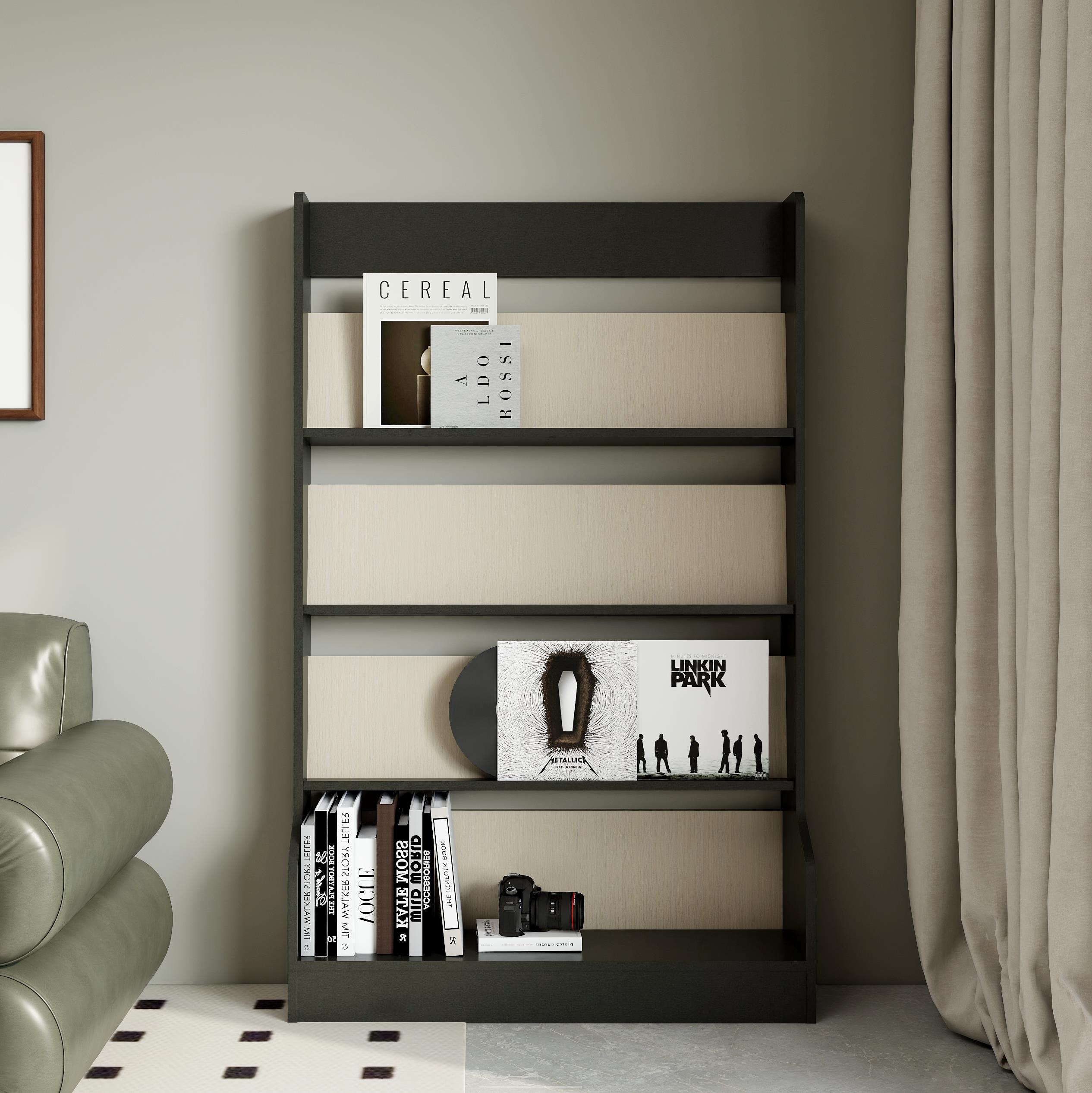 現代斜型四層展示書架